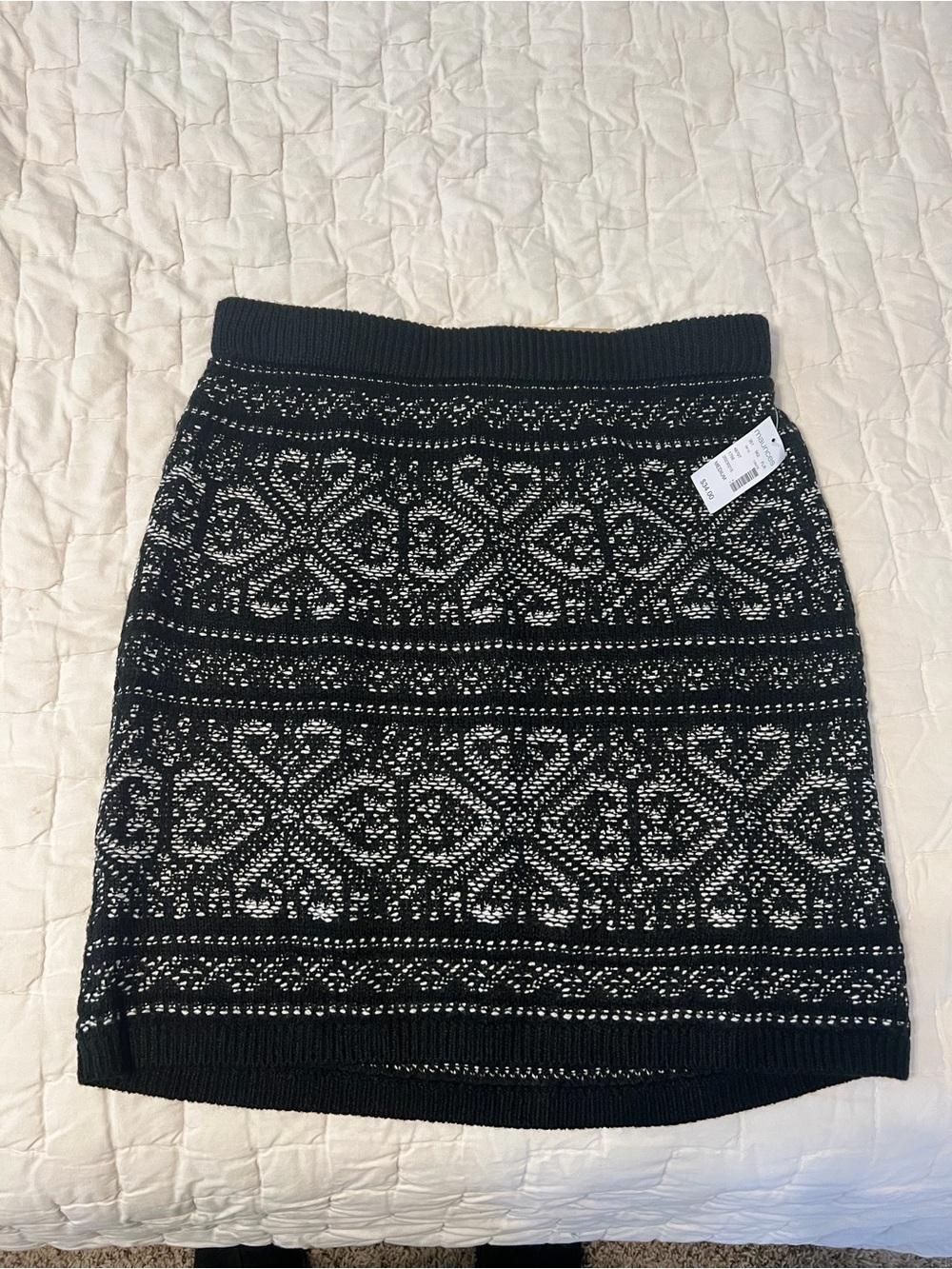 Maurices Black and White Knit Pencil Skirt